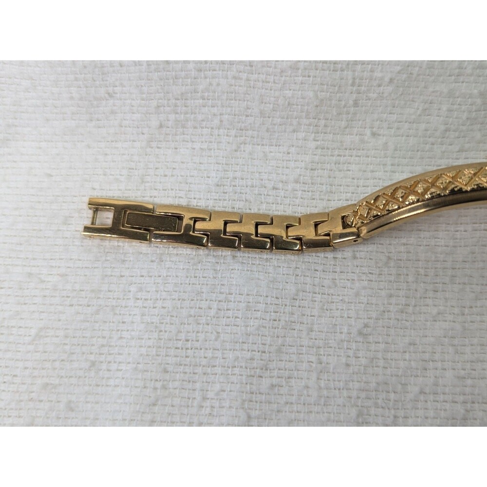 Elgin EG8074 Diamond Cut Half Bangle Watch MOP Dial Gold Tone - UNTESTED - Picture 5 of 9